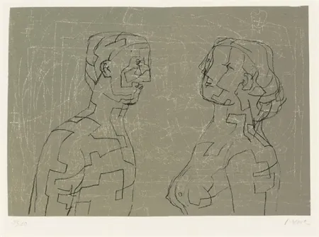 Lithographie Moore - Man and woman