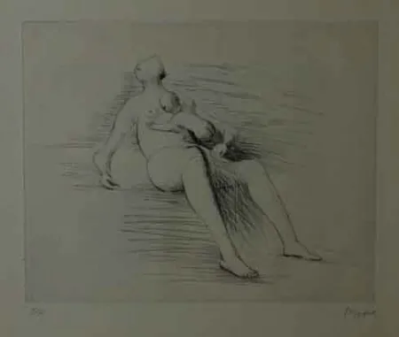 Radierung Moore - RECLING MOTHER AND CHILD II