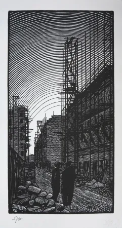 Holzschnitt Moreau - Ateliers de Montreuil - Montreuil City / Plant - France 1912