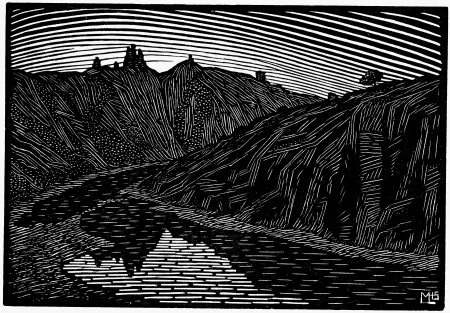 Holzschnitt Moreau - LA RIVIERE (Bretagne) / THE RIVER (Bretagne - France) - Gravure s/bois / Woodcut - 1912