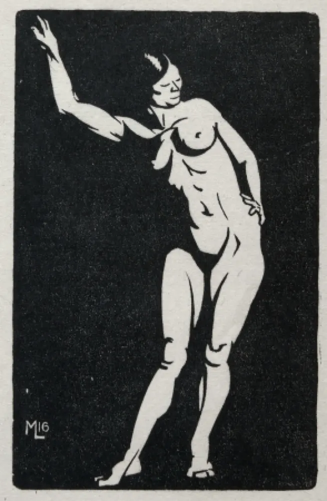 Holzschnitt Moreau - NU / NUDE - 1913