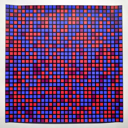 Siebdruck Morellet - Chartres bleu violet