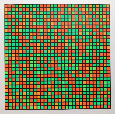Siebdruck Morellet - Chartres vert orange