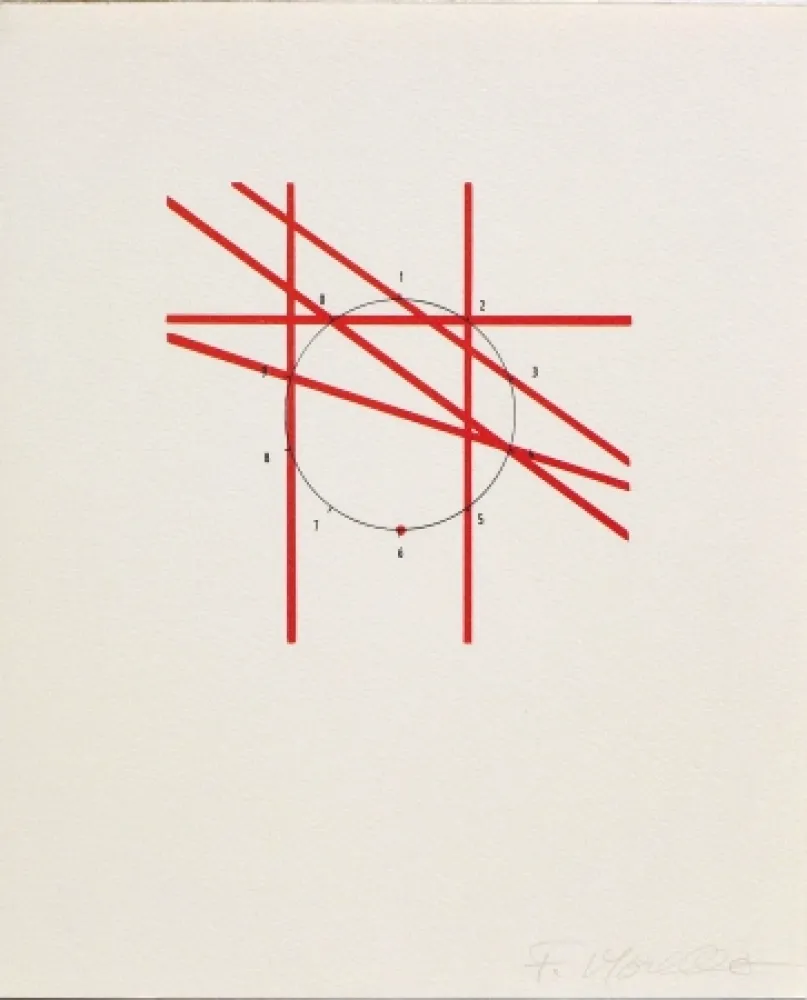 Lithographie Morellet - SYSTEMES, HASARD ET TELEPHONE