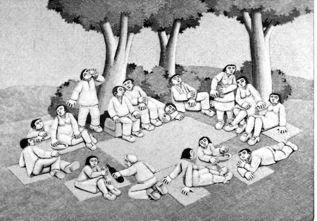 Holzschnitt Morena - La scampagnata