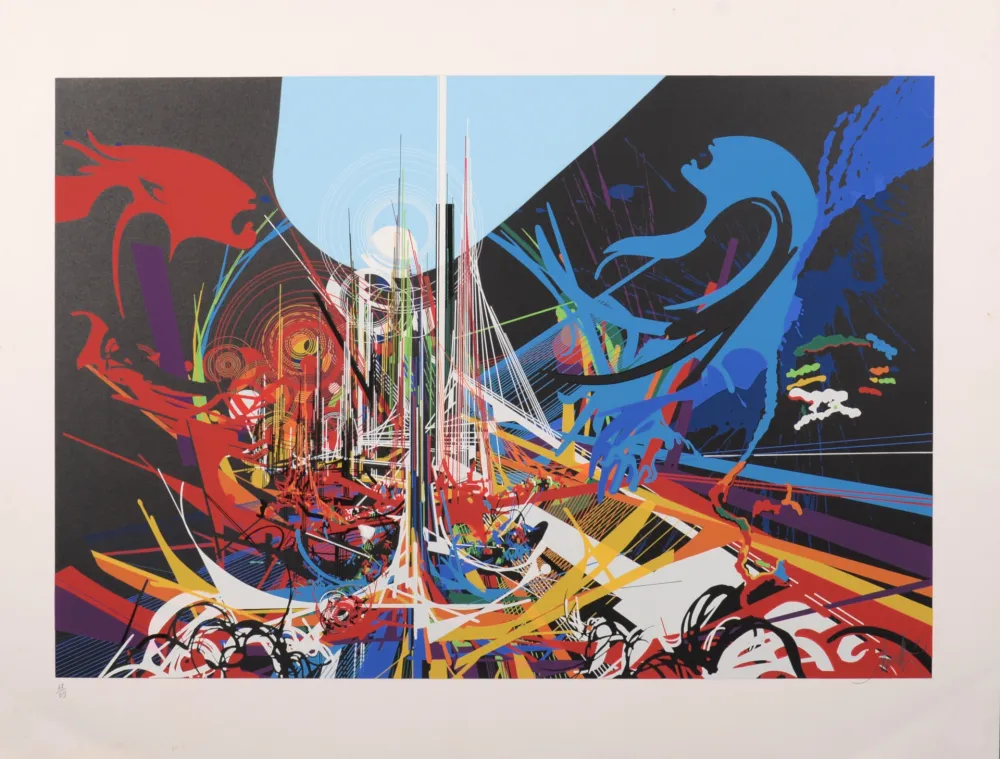 Siebdruck Moretti - Rimbaud Illuminations - La Ville, 1981 - Hand-signed!