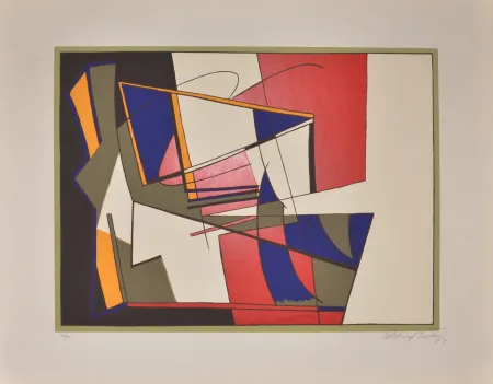 Siebdruck Mortensen - Composition, 1954 - Hand-signed