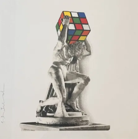Siebdruck Mr Brainwash - Rubik's Atlas