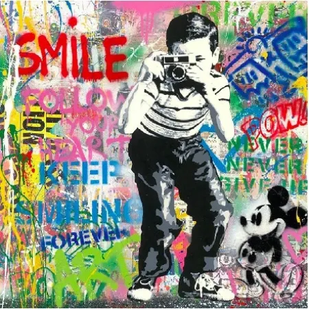 Siebdruck Mr Brainwash - Smile, 2020 