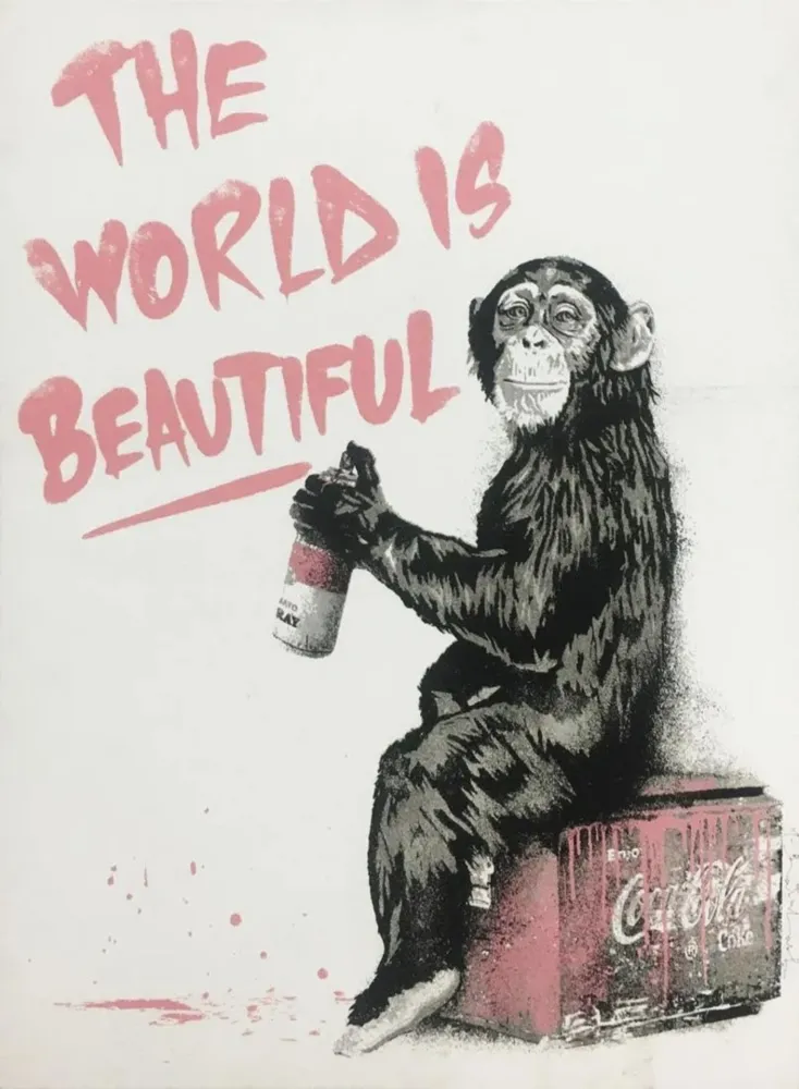 Siebdruck Mr. Brainwash - The World is Beautiful (Pink)