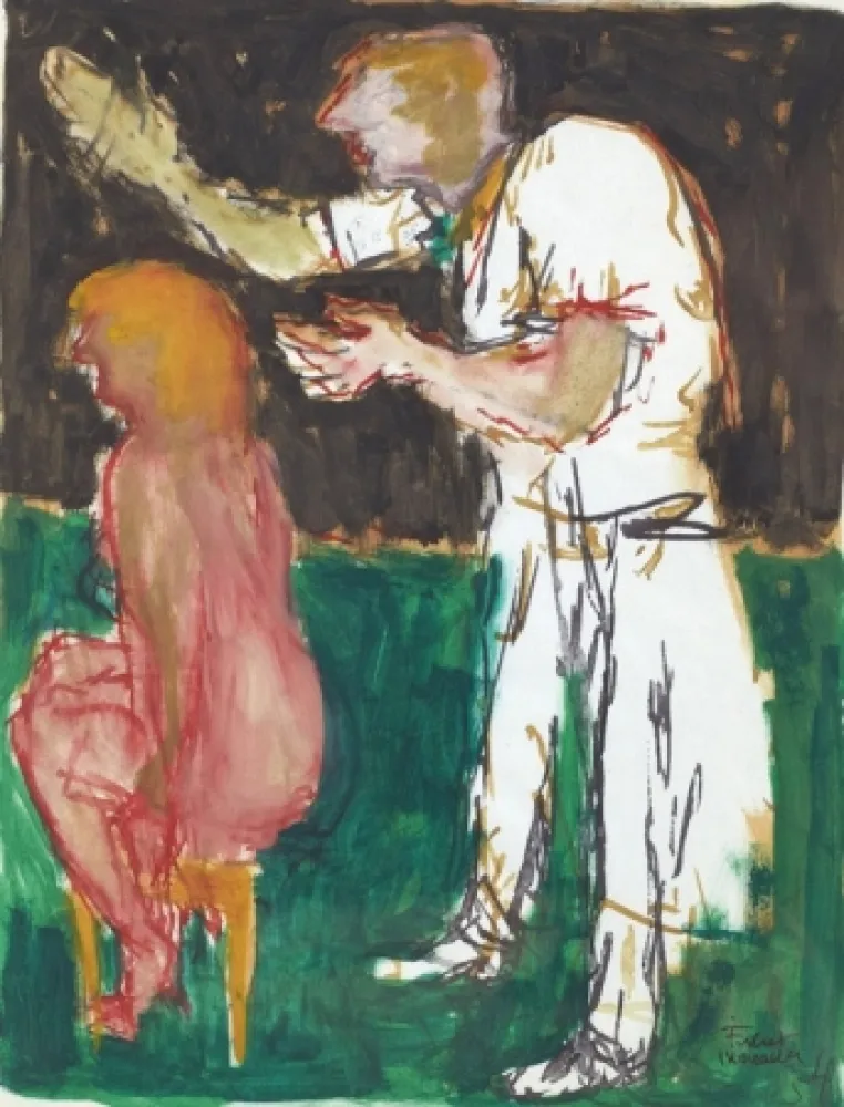 Keine Technische Mualla - Femme en rose chez le coiffeur 