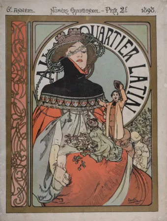 Lithographie Mucha - Au Quartier Latin, Numéro spécial