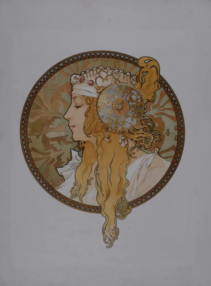 Lithographie Mucha - Byzantine Heads: Blond, 1898