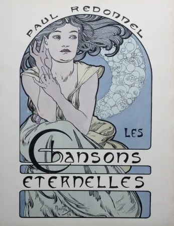 Lithographie Mucha - Chansons Eternelles, 1898