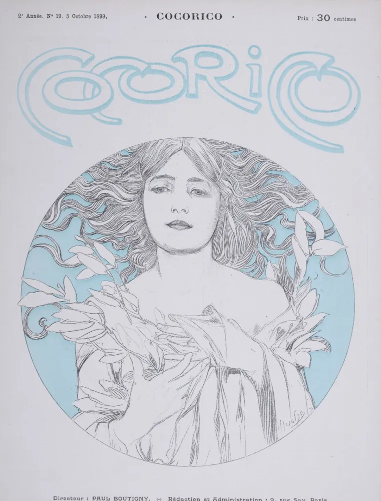 Lithographie Mucha - Cocorico, 1899
