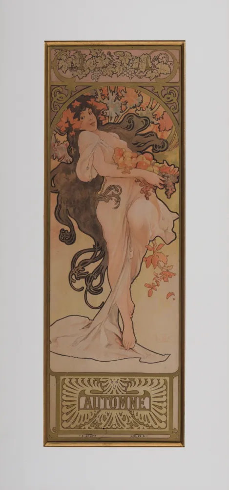 Lithographie Mucha - L'Automne