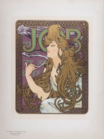 Lithographie Mucha - Les Maîtres de l' Affiche : Job, 1900