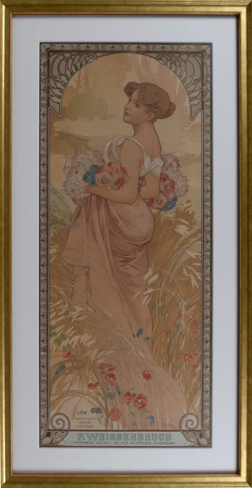 Lithographie Mucha - The Seasons : Summer, circa 1903