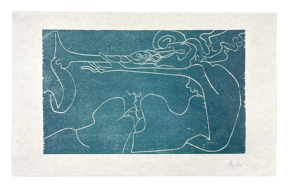 Holzschnitt Müller - 13 FOIS ELLE ET MOI - FLÛTE