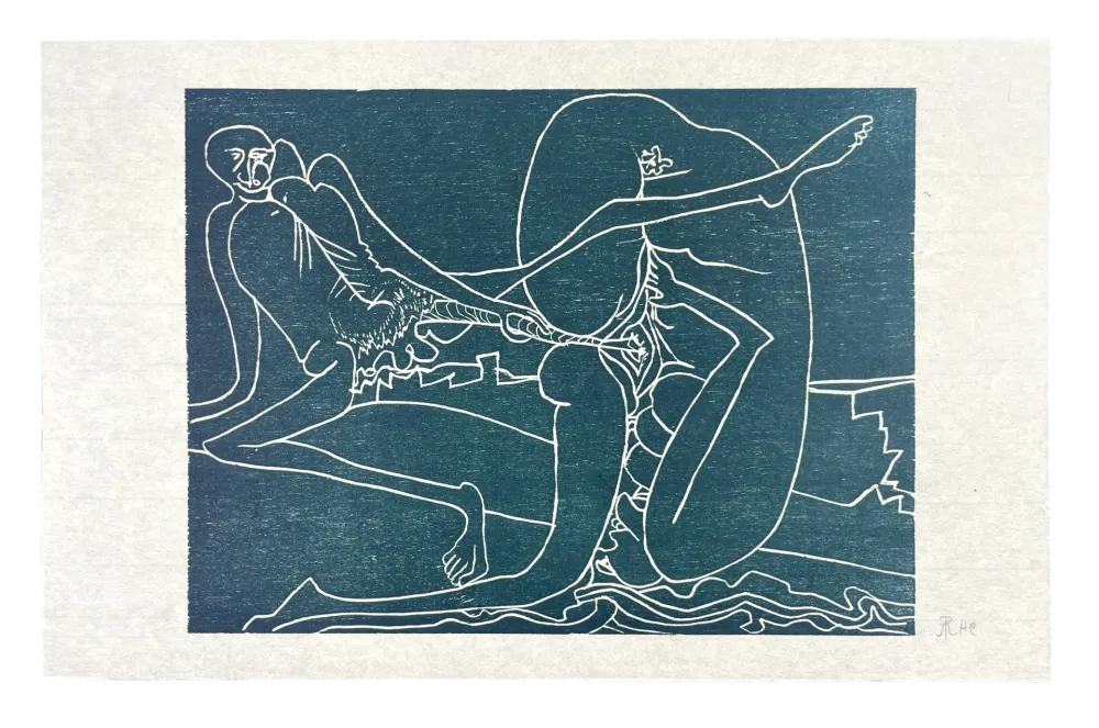 Holzschnitt Müller - 13 FOIS ELLE ET MOI - LA PLAGE