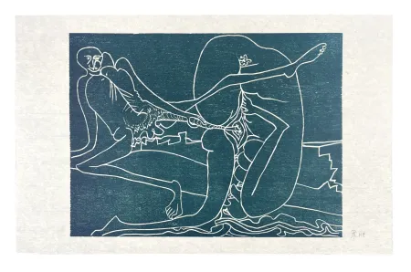 Holzschnitt Müller - 13 FOIS ELLE ET MOI - LA PLAGE