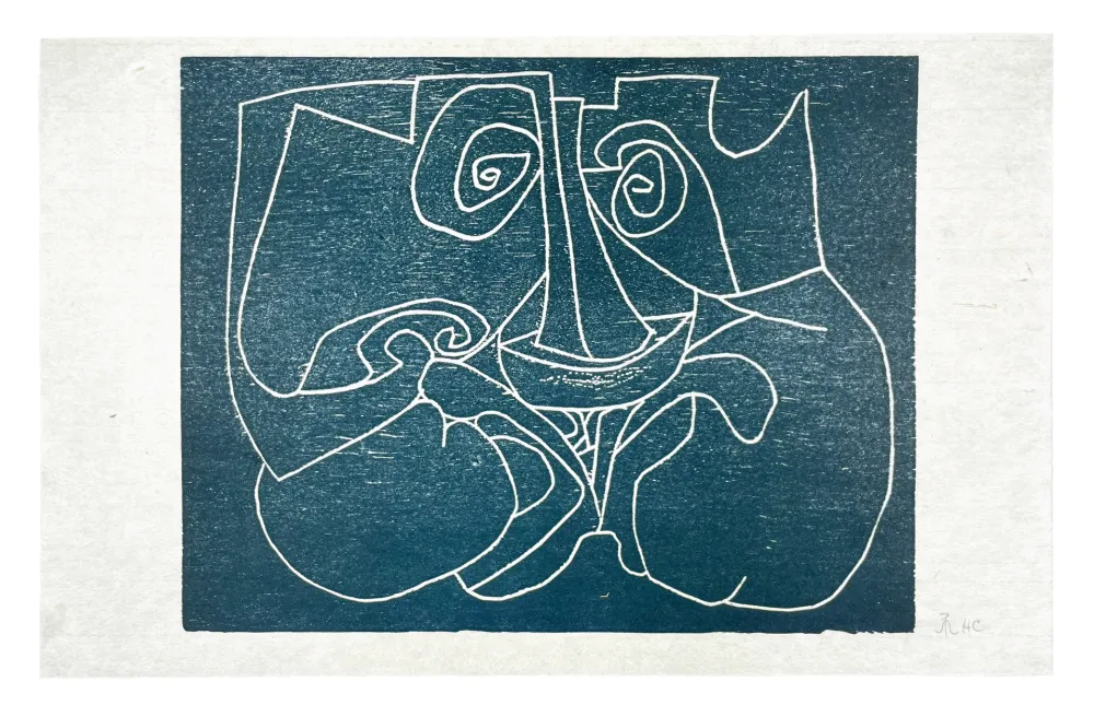 Holzschnitt Müller - 13 FOIS ELLE ET MOI - MASQUE I