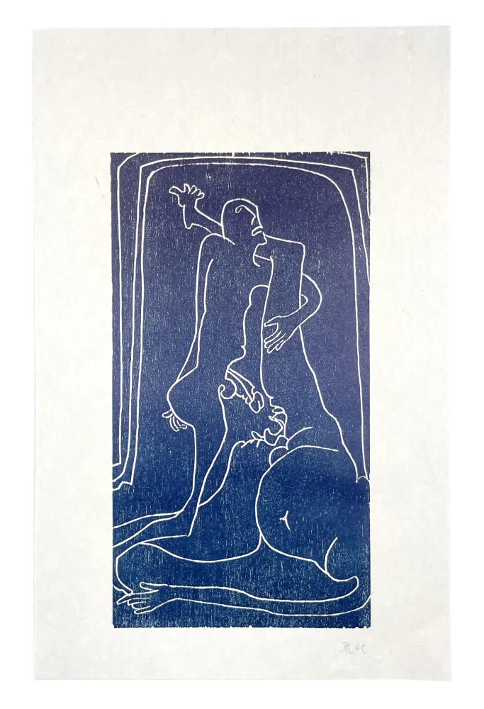 Holzschnitt Müller - 13 FOIS ELLE ET MOI - TOMBE