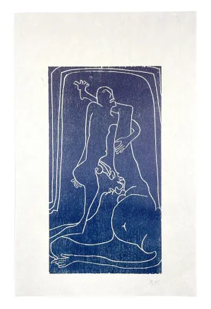 Holzschnitt Müller - 13 FOIS ELLE ET MOI - TOMBE