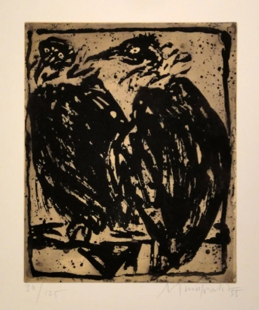 Radierung Mumprecht - Vautours