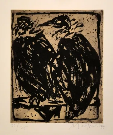 Radierung Mumprecht - Vautours