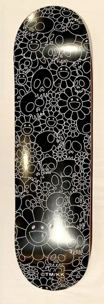 Siebdruck Murakami - Flowers Skulls Skate Deck