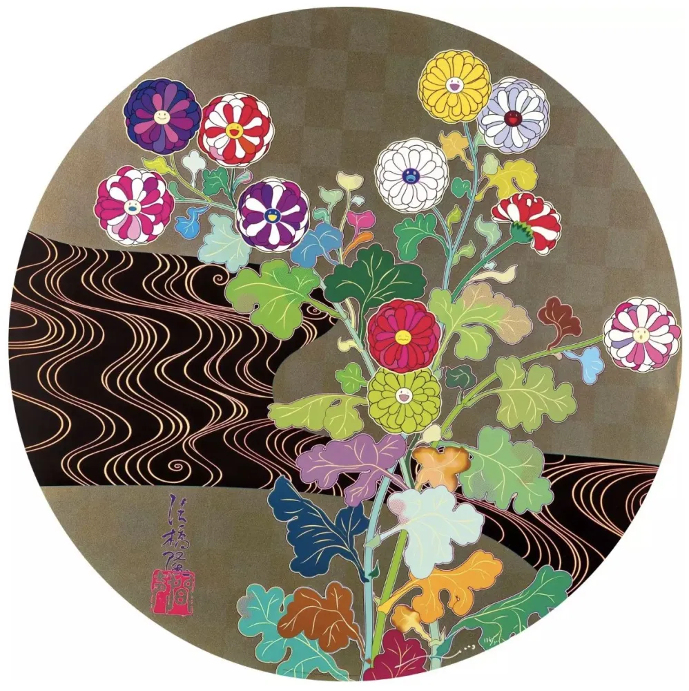 Siebdruck Murakami - Kansei Korin Gold