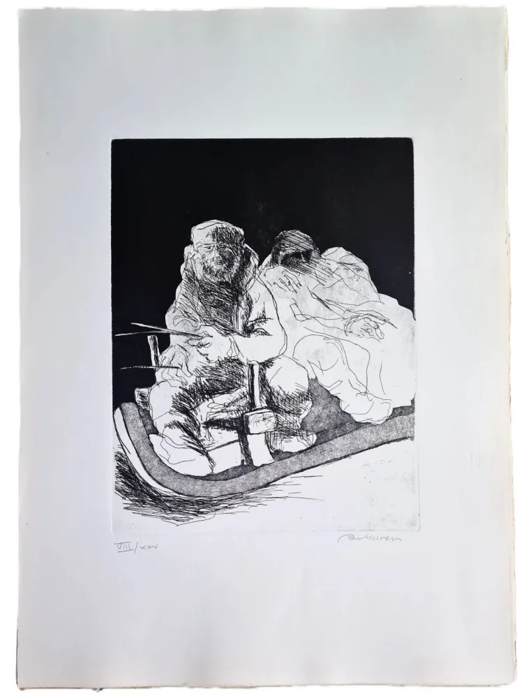 Radierung Murer - Ghe rivarem a baita?