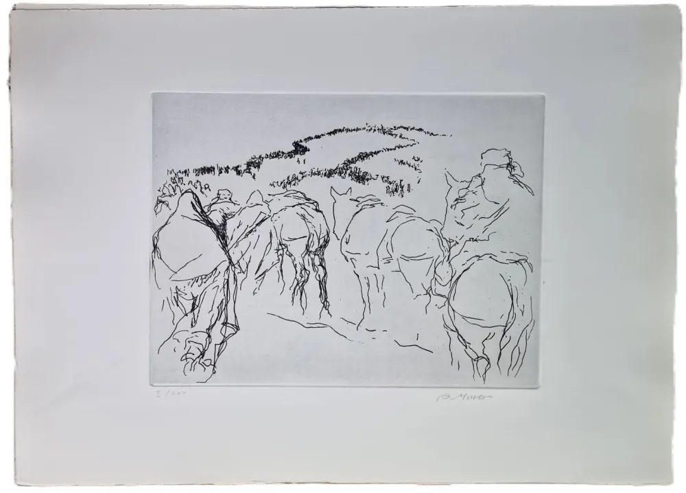 Radierung Murer - Ghe rivarem a baita?