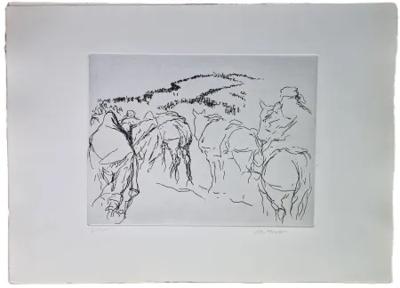 Radierung Murer - Ghe rivarem a baita?