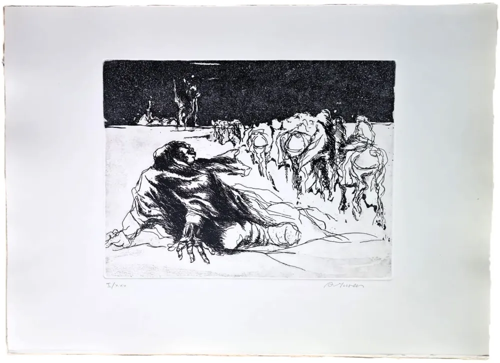 Radierung Murer - Ghe rivarem a baita?