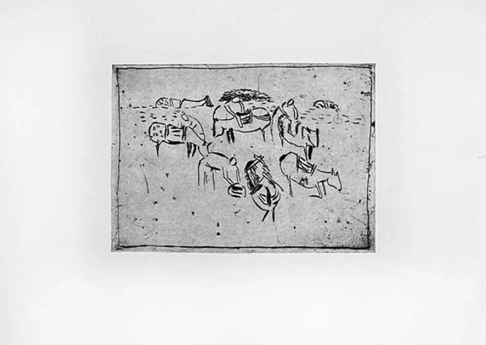 Kaltnadelradierung Music - Cavallini