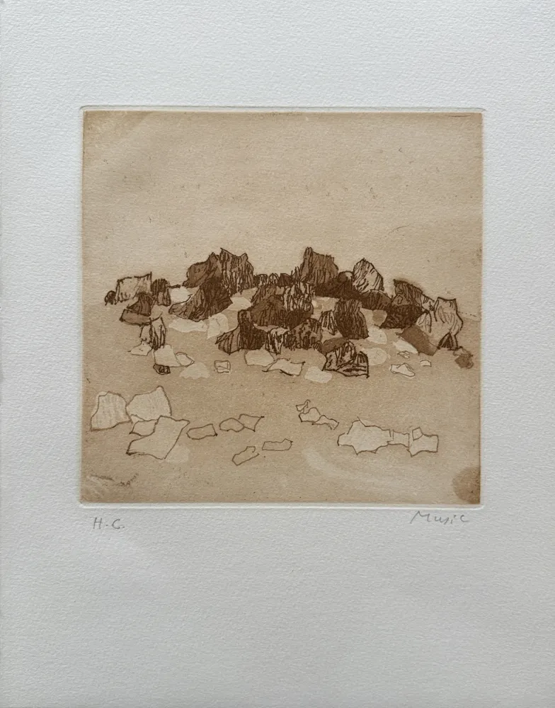 Radierung Music - Paysage rocheux