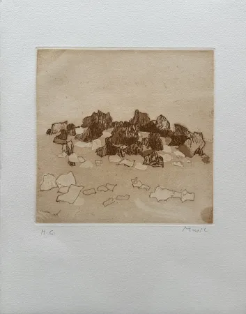 Radierung Music - Paysage rocheux