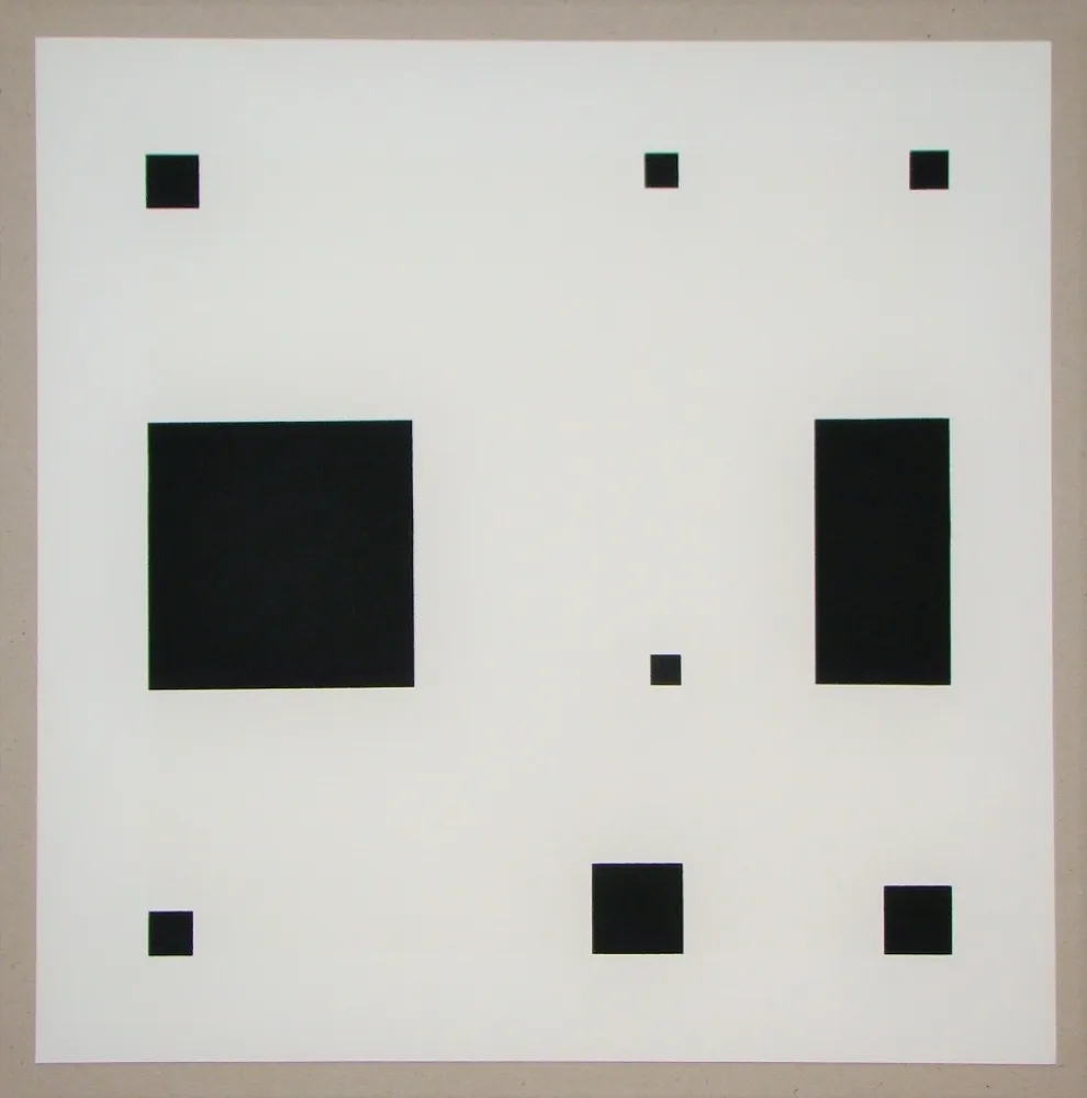 Siebdruck Nemours - Noir demi rose II