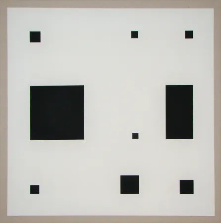 Siebdruck Nemours - Noir demi rose II