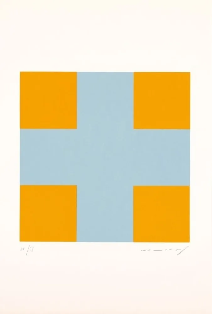 Siebdruck Nemours - Une croix pour quatre carrés