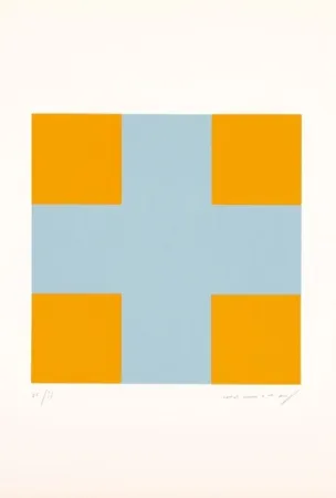 Siebdruck Nemours - Une croix pour quatre carrés