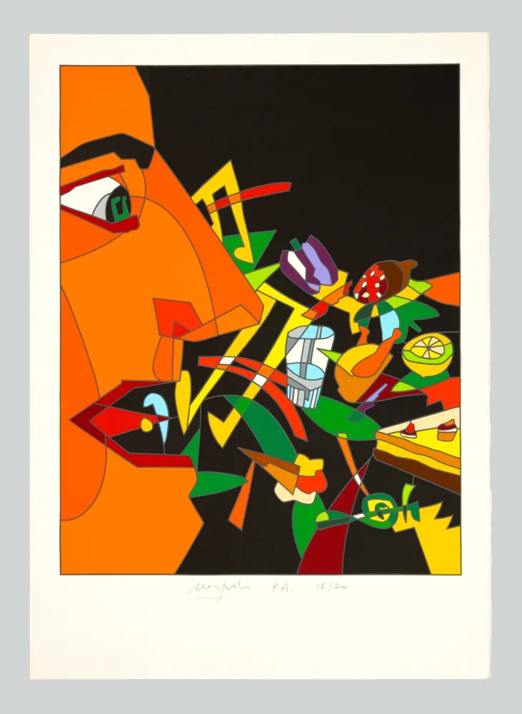 Siebdruck Nespolo - Soggetto in rosso