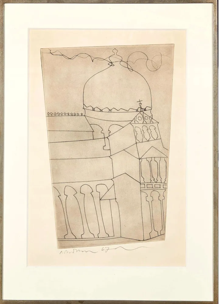 Radierung Nicholson - Pisa (Vertical)