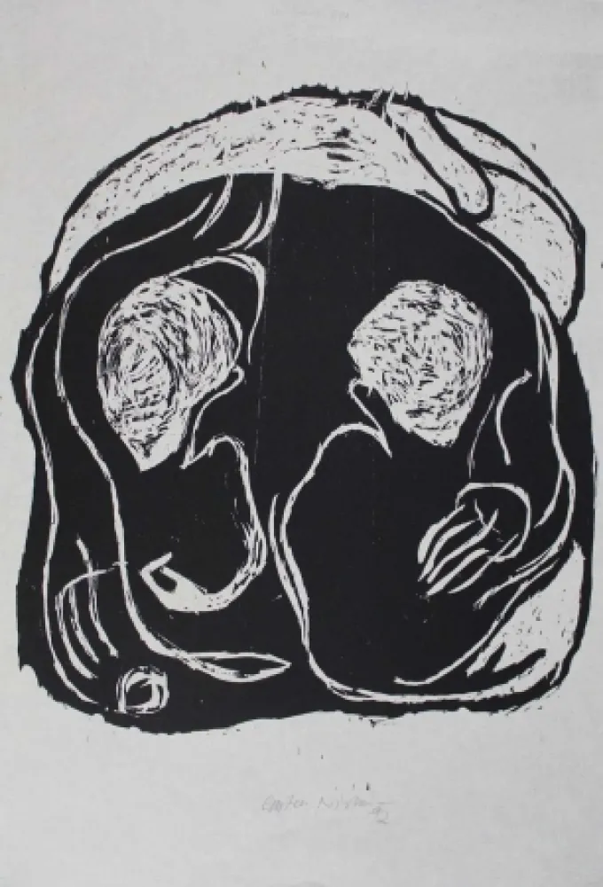 Holzschnitt Nicolai - Im Inneren frisst das Helle das Dunkle II