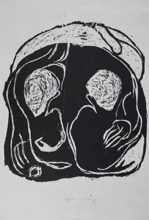 Holzschnitt Nicolai - Im Inneren frisst das Helle das Dunkle II