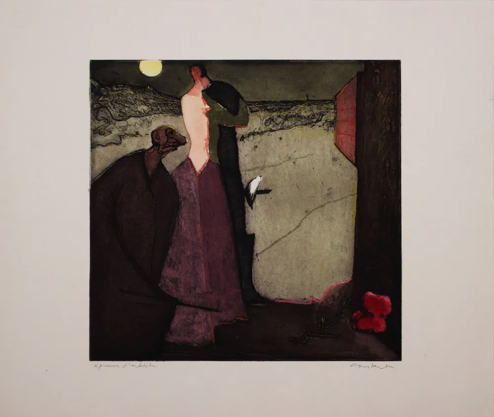 Radierung Und Aquatinta Nieuwenhuys - Cyrano declare son amour