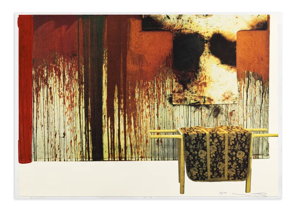 Keine Technische Nitsch - Übermalte Bild-Lithographien