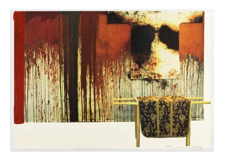 Keine Technische Nitsch - Übermalte Bild-Lithographien